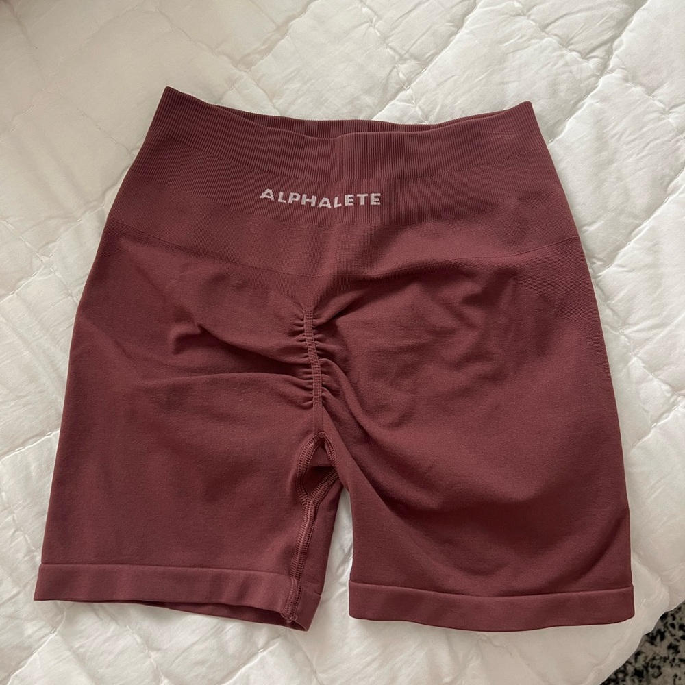 Alphalete Women's Maroon Athletic Shorts - Picture 2 of 2